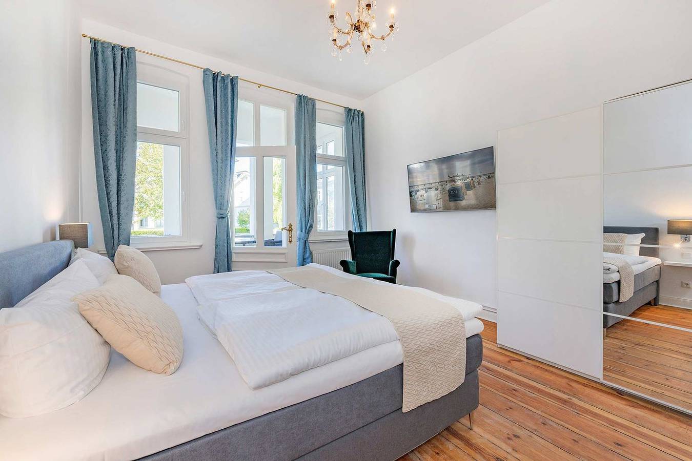 Cały apartament, Komfortables Apartment in der Villa Tanneck mit Balkon und Strandnähe in Ahlbeck in Drei Kaiserbäder, Heringsdorf