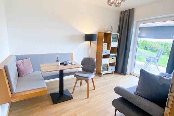 Ferienwohnung für 3 Personen, mit Garten und Ausblick