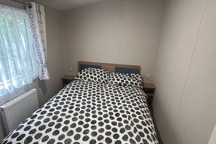 Roulotte-Luxus-Eigenes Badezimmer-Blick auf die Landschaft in Newton Stewart, Dumfries und Galloway