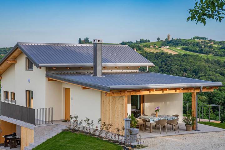 Ferienhaus für 4 Personen, mit Garten und Sauna sowie Ausblick