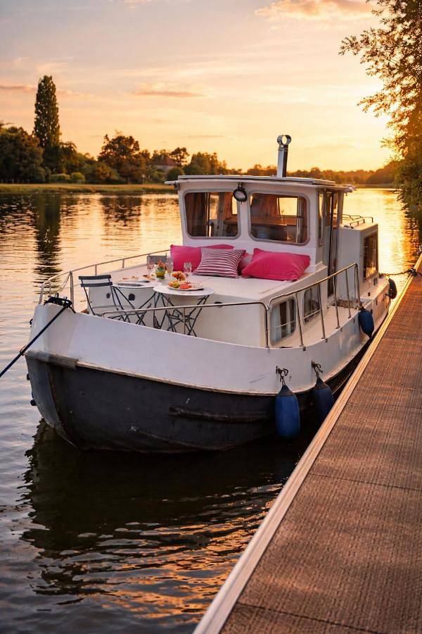 Bateau pour 5 personnes, avec terrasse et vue, animaux acceptés dans Côte-d'Or
