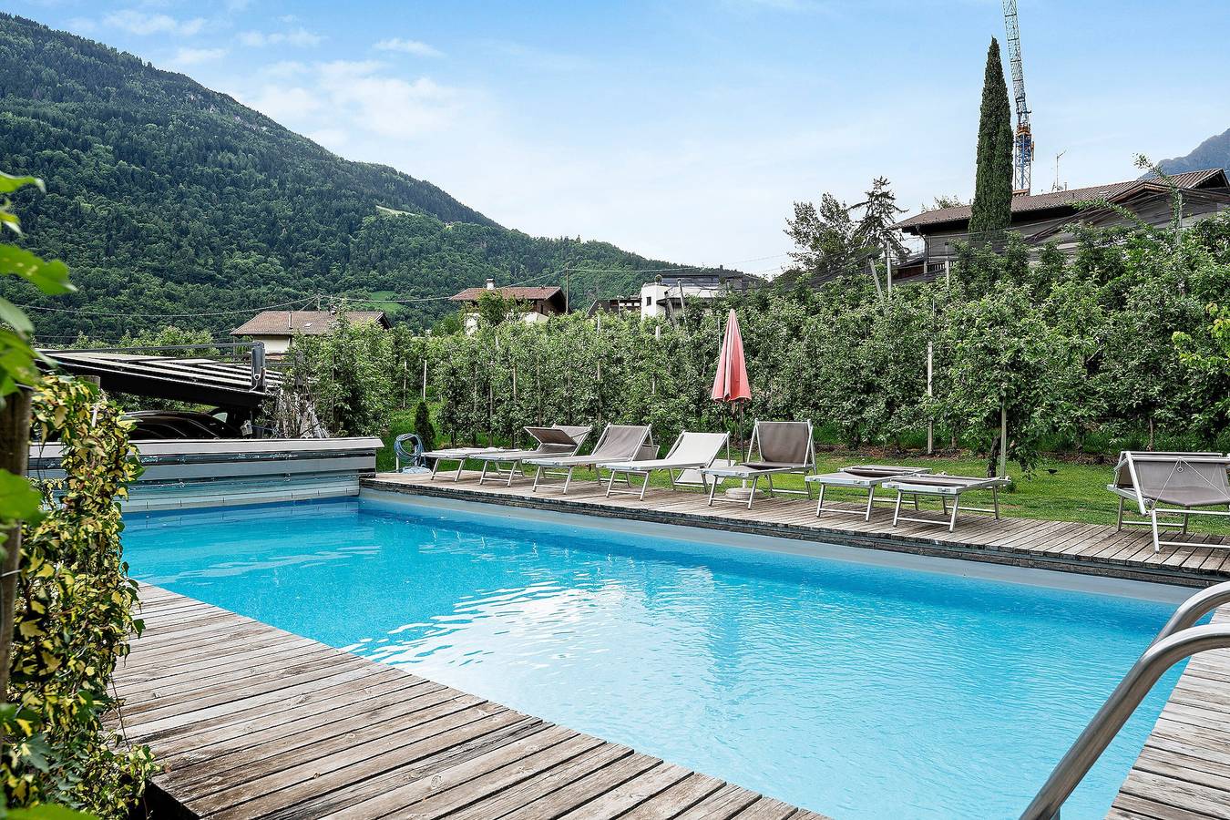 Apartment „Doppelzimmer“ mit Bergblick, Gemeinschaftspool und Wlan in Mitterplars, Algund