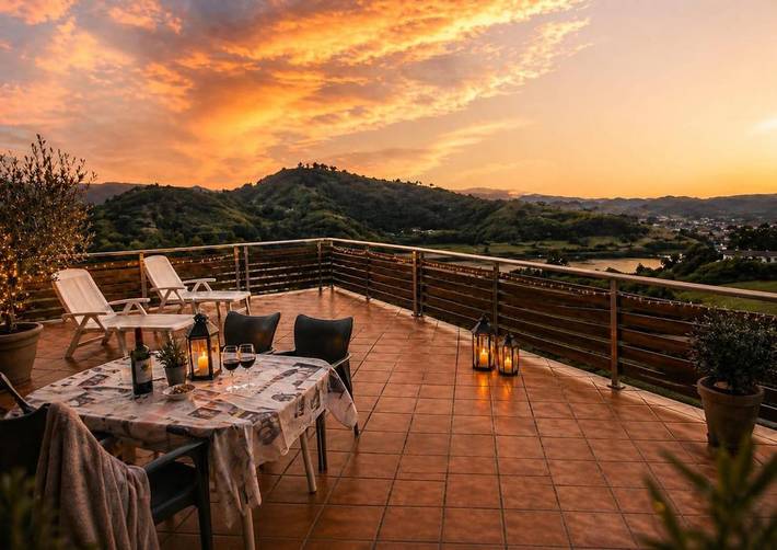 Maison de campagne pour 8 personnes, avec Balcon et Terrasse ainsi que Jardin et Vue à Orio