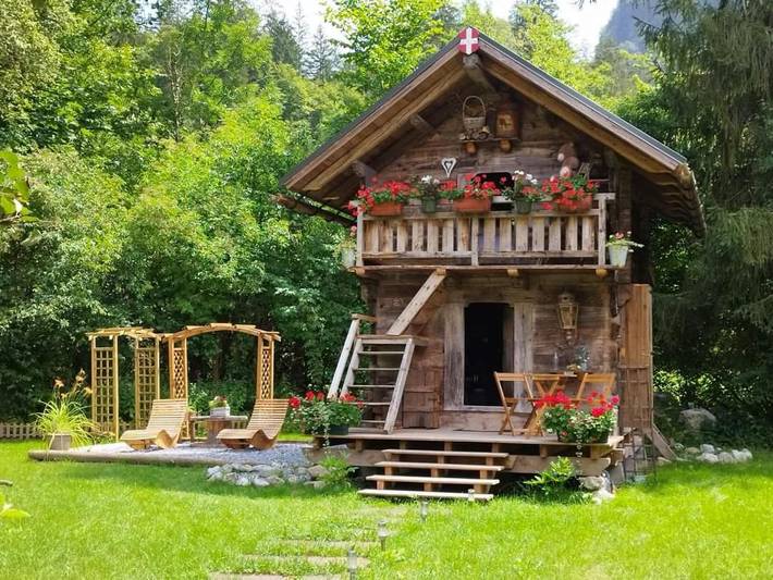 Chalet pour 2 personnes, avec Balcon et Terrasse ainsi que Jardin et Vue