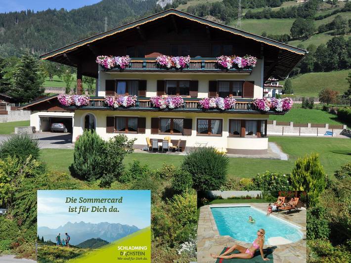 Ferienwohnung für 5 Personen, mit Terrasse und Garten sowie Pool in Pruggern