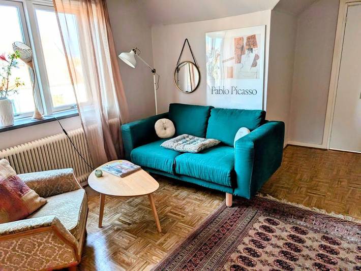 Alojamiento y desayuno para 3 personas, con jardín y sauna en Suecia