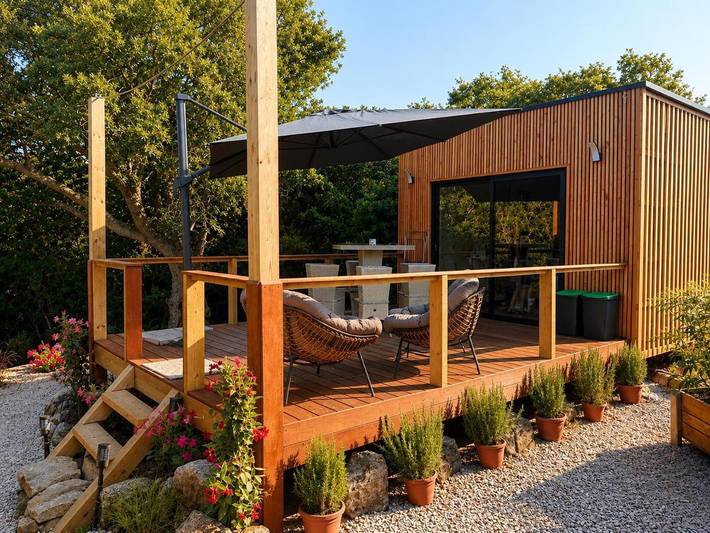 Chalet pour 3 personnes, avec terrasse