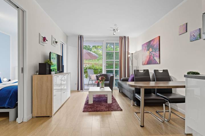 Ferienwohnung für 2 Personen, mit Balkon und Terrasse sowie Sauna in Benz