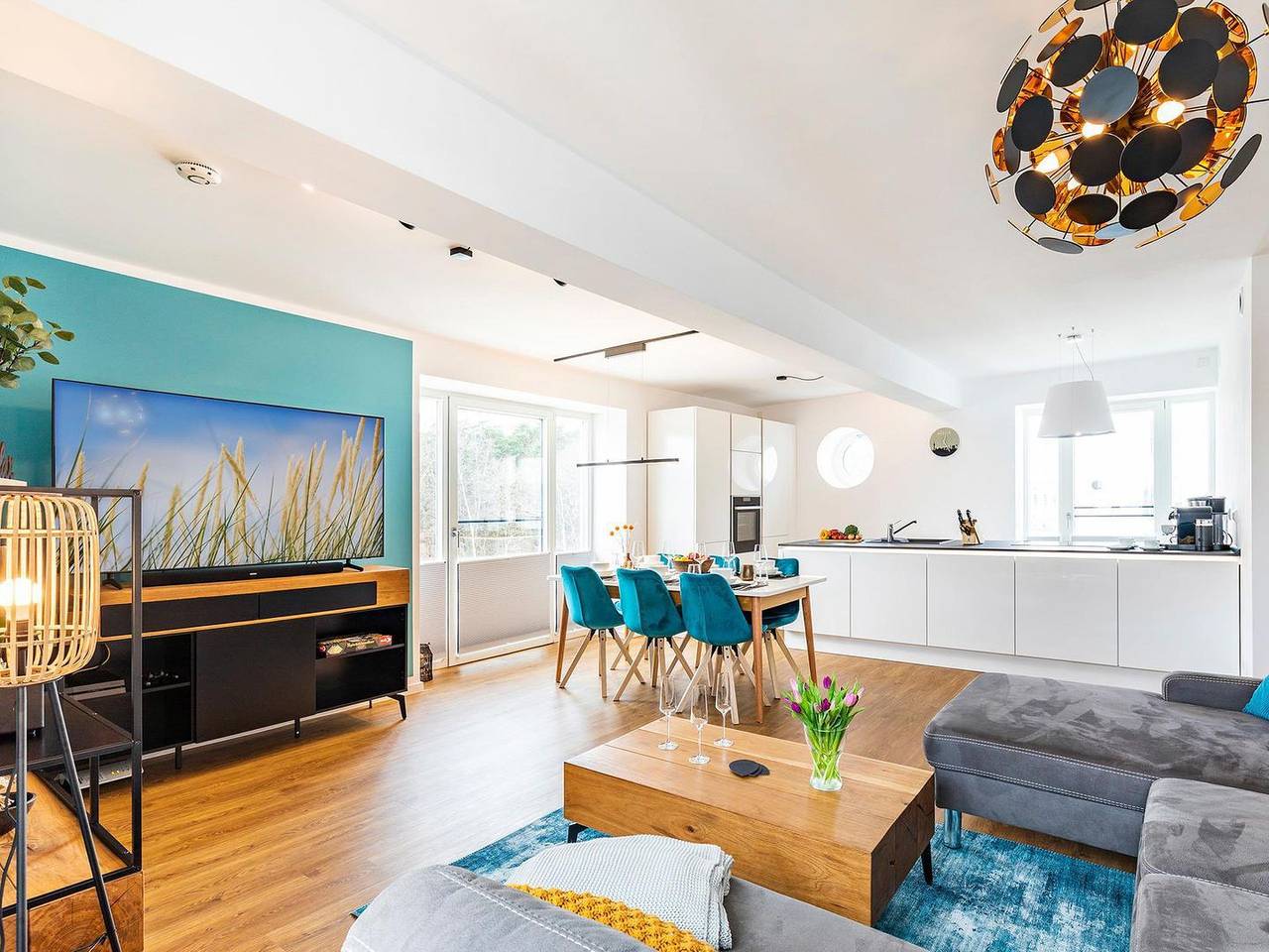 Ganze Wohnung, Fewo Baltic Sunset: Modernes 85 m² Apartment mit privater Sauna – Haus Wittow in Prora, Binz