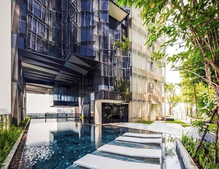 Appart’hôtel pour 3 personnes, avec vue et balcon ainsi que sauna et piscine à Bangkok