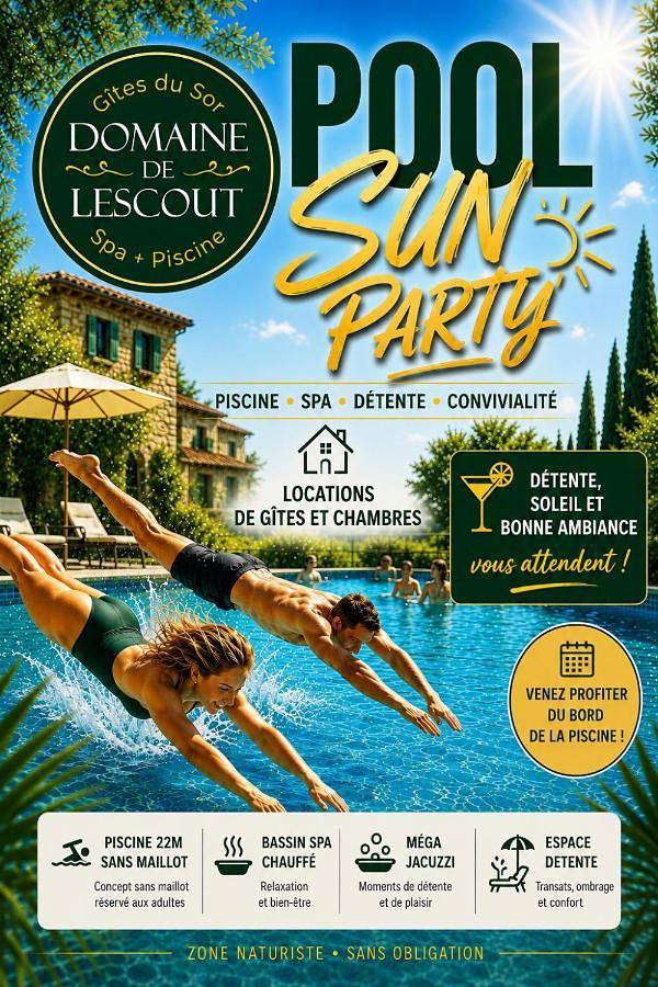 Location de vacances pour 4 personnes, avec Jacuzzi et Terrasse ainsi que Jardin et Piscine à Lescout