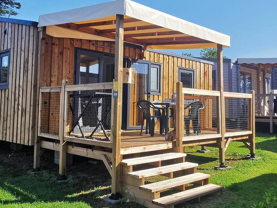 Camping La Mer Blanche  - Stacaravan 4 personen - Grand Confort 2 kamers C 24m² Tv in Bénodet, Côte de Cornouaille