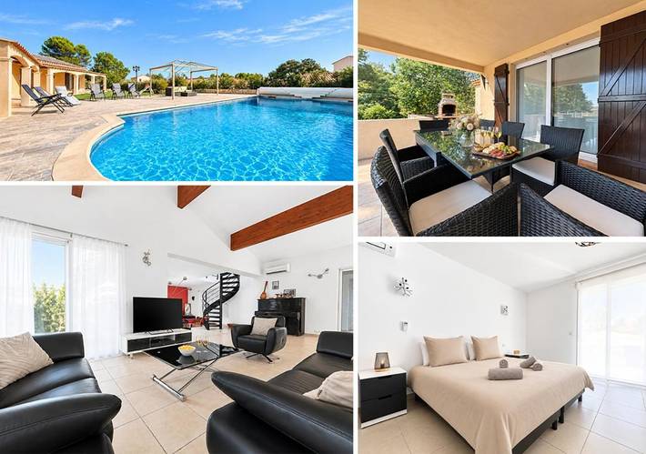 Villa pour 8 personnes, avec Balcon et Terrasse ainsi que Jardin et Piscine à Pertuis