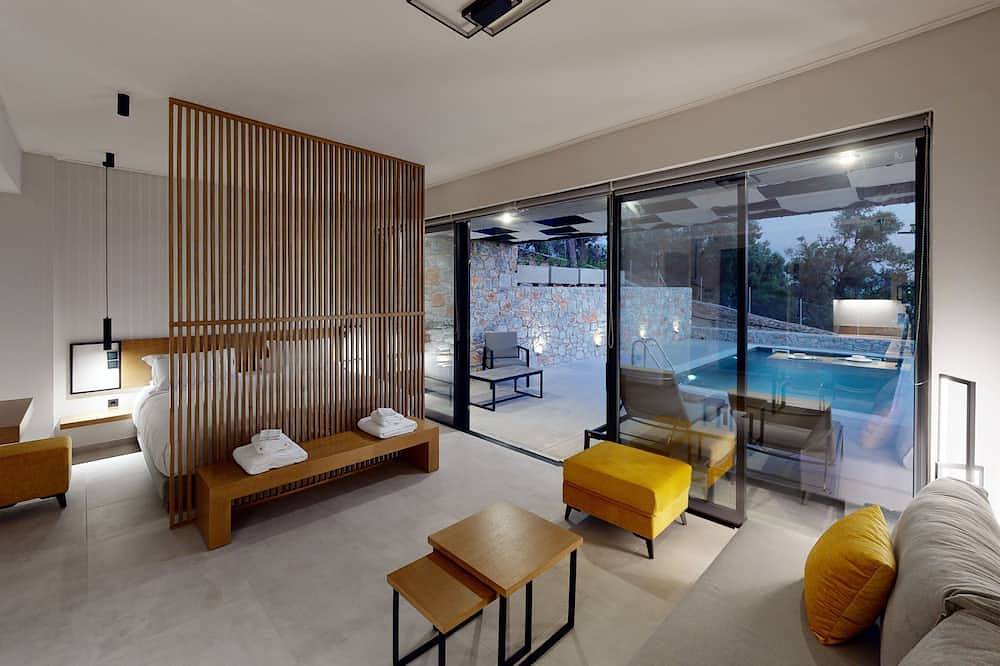 Daelia Villas Ii of 3 Luxury Villas, private pool, in an enclosed olive grove in Lesbos