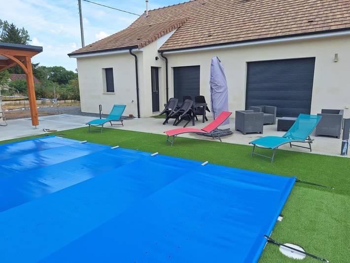 Maison de vacances pour 6 personnes, avec Terrasse ainsi que Jardin et Piscine