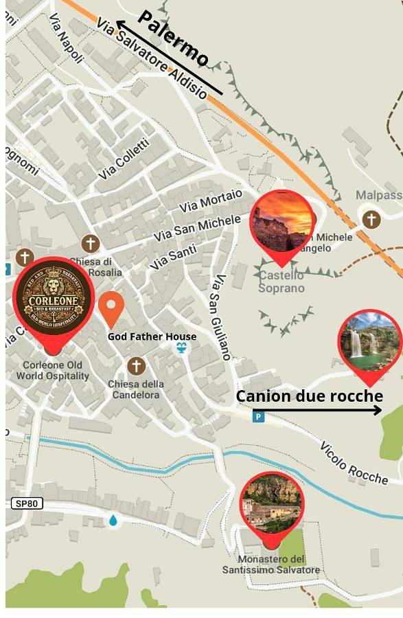 Chambre d’hôte pour 3 personnes, avec balcon et vue, animaux acceptés à Corleone - 2