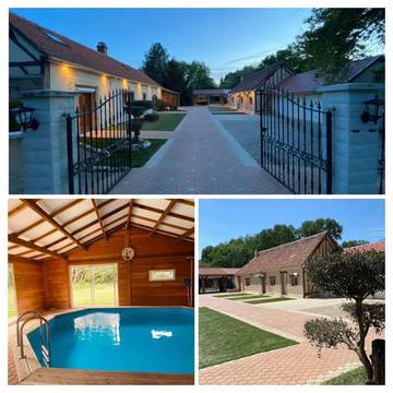 Gîte pour 14 personnes, avec jardin et piscine dans Varennes-Changy