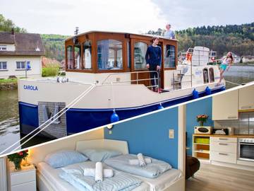 Bateau pour 8 personnes, avec vue ainsi que terrasse et vue sur le lac, animaux acceptés dans Grand Est
