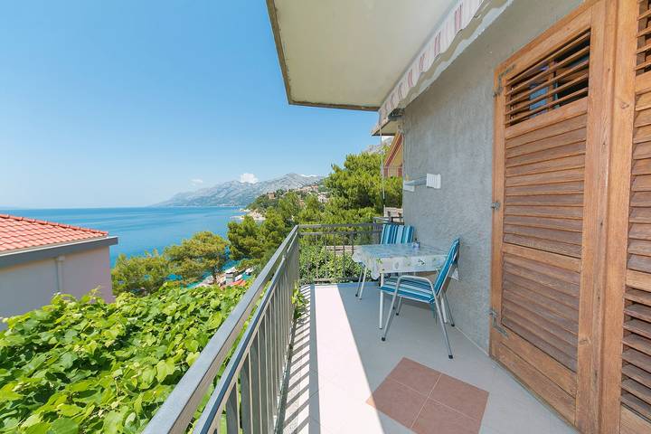 Apartament wakacyjny dla 2 osób, z balkon/ taras w Brela