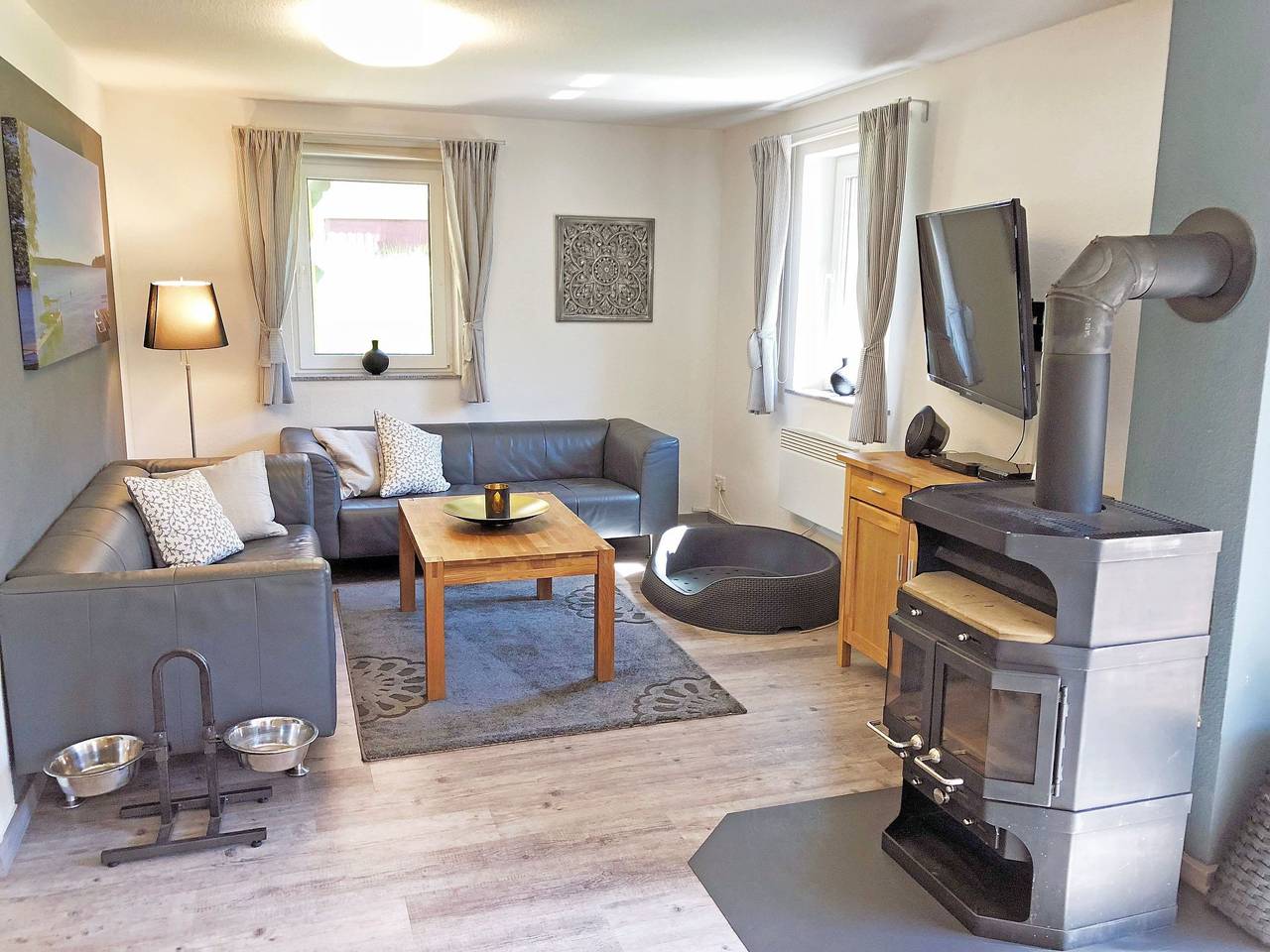 Mit Hund in Zislow, Plauer See