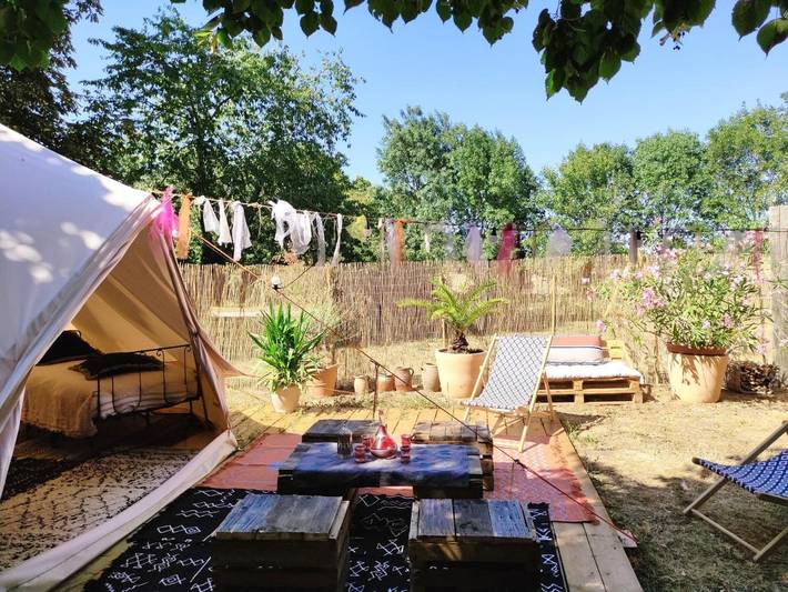 Tente pour 3 personnes, avec jardin