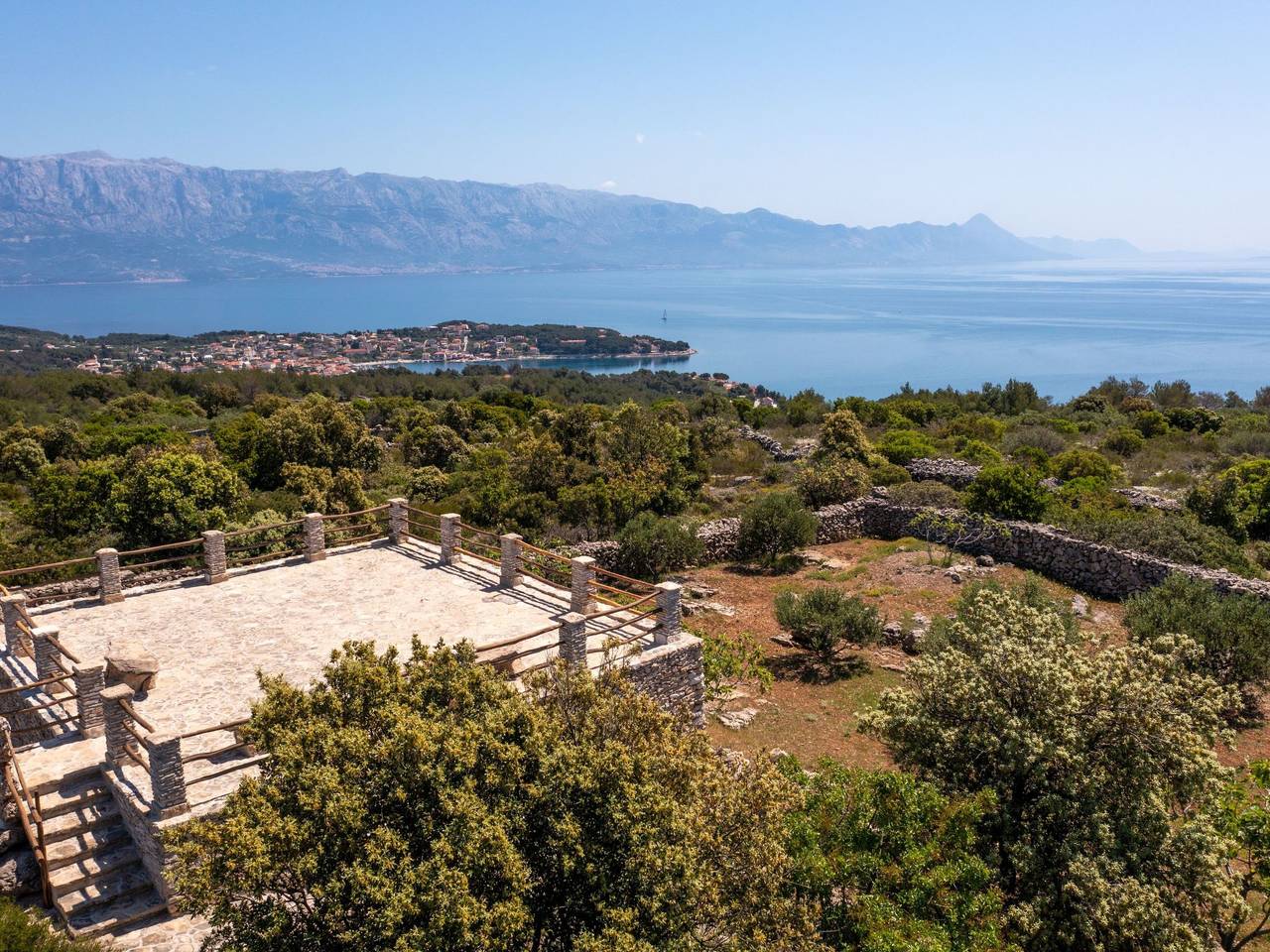 Ranch Visoka in Selca mit Panoramablick aufs Meer in Selca, Povlija, Selca und Sumartin