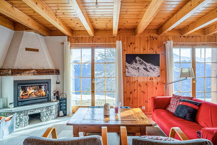 Location de vacances pour 8 personnes, avec vue ainsi que jardin et terrasse à Hérémence - 2