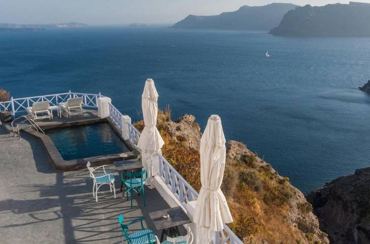Villa pour 4 personnes, avec vue sur l’océan ainsi que piscine et terrasse à Oia