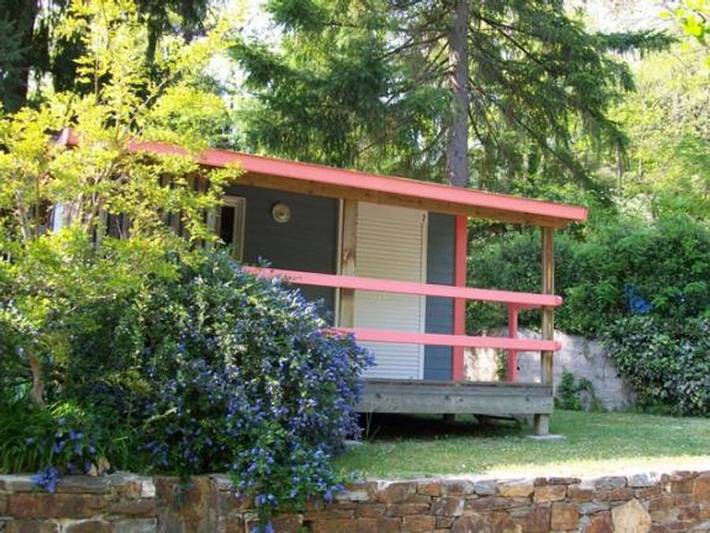 Camping Les Sources  - Chalet 5 personen - Chalet Confort Luxe mit Terrasse und Klimaanlage in Saint-Jean-du-Gard, Cevennen