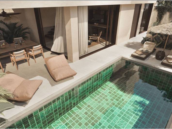 Maison de vacances pour 6 personnes, avec balcon et piscine