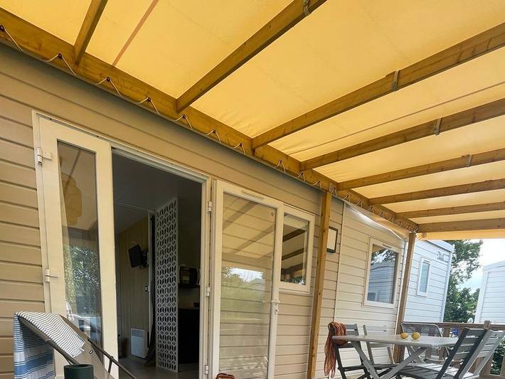 Camping La Foret Stella Plage - Mobilheim 4 personen - Cottage Opale Lounge - 2 Zimmer - 30 m2- Halbüberdachte Terrasse in Cucq, Montreuil und Umgebung
