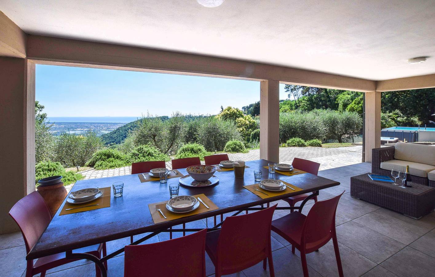 Appartement mit Meerblick, Pool und Parkplatz, 2 km zum Fluss Lucese in Massarosa, Italienische Riviera