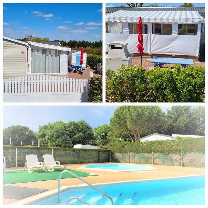 Camping pour 6 personnes, avec Terrasse et Jardin ainsi que Piscine et Vue