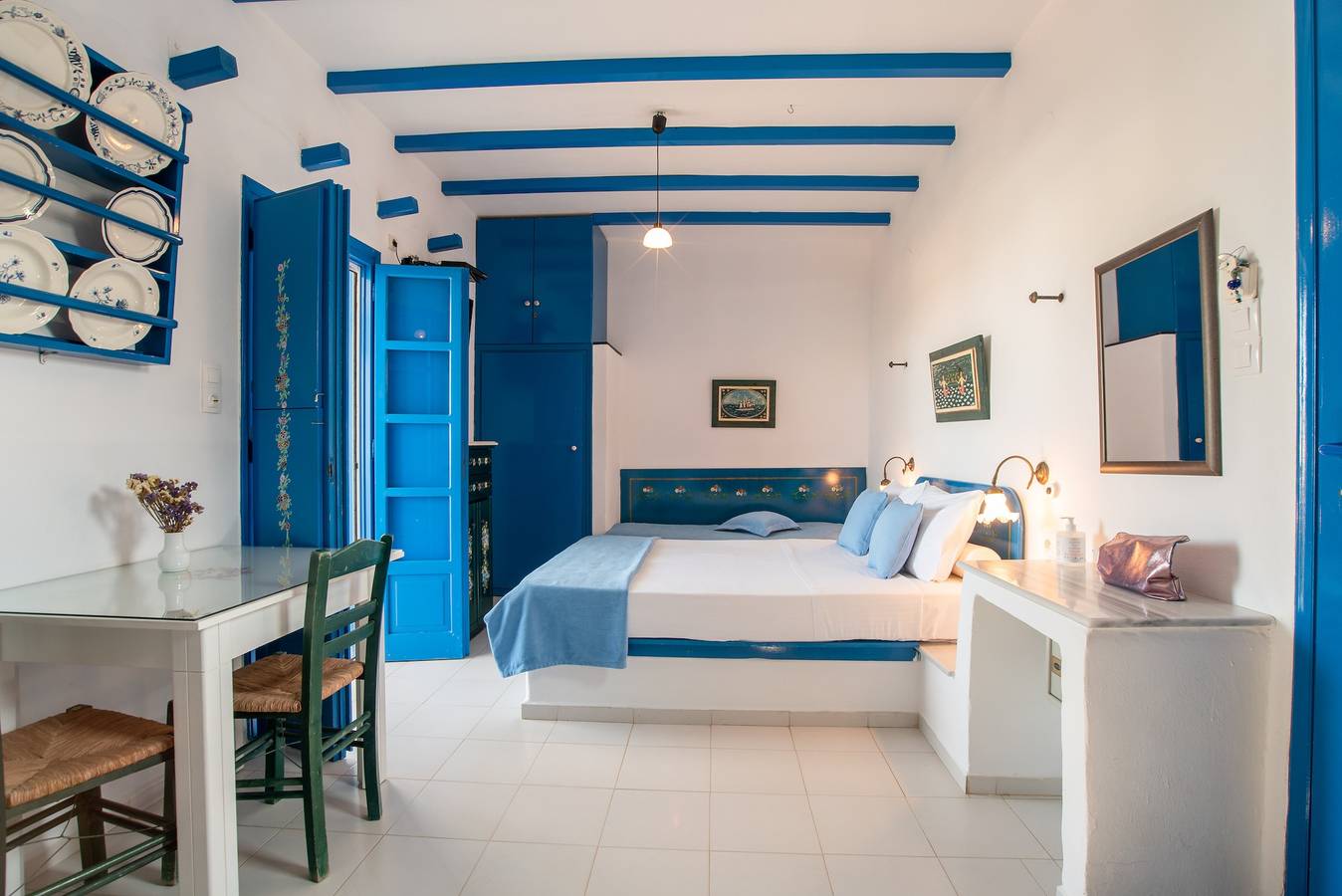 Studio entier, Studio 'Blue Dolphin Antiparos View Suite' avec vue sur la mer, Wi-Fi et climatisation in Unité régionale de Paros