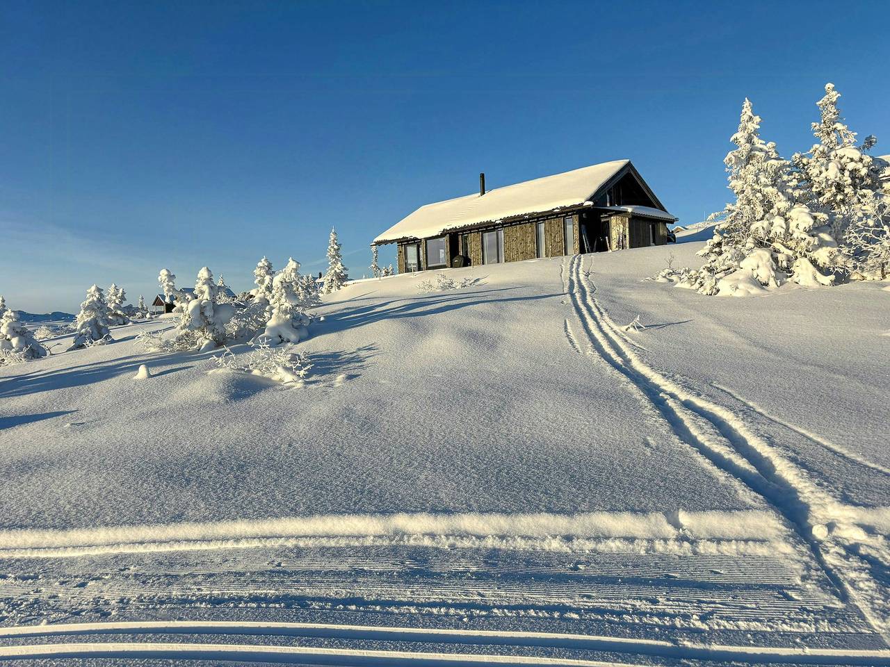 Hütte an Langlaufloipen in der Nähe von Høgevarde in Flå