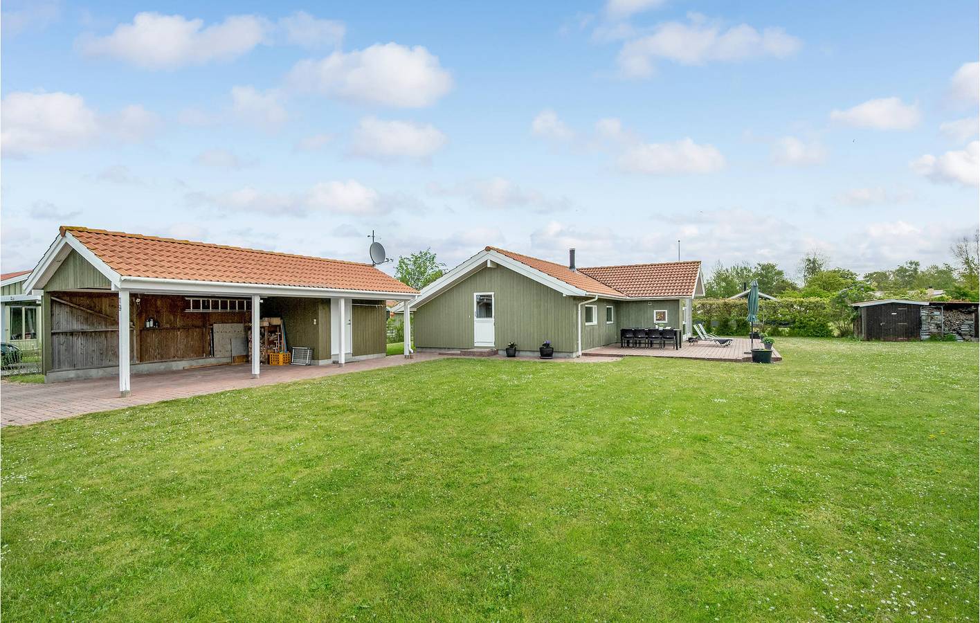 Vacation house for 8 people with yard in Slagelse Region