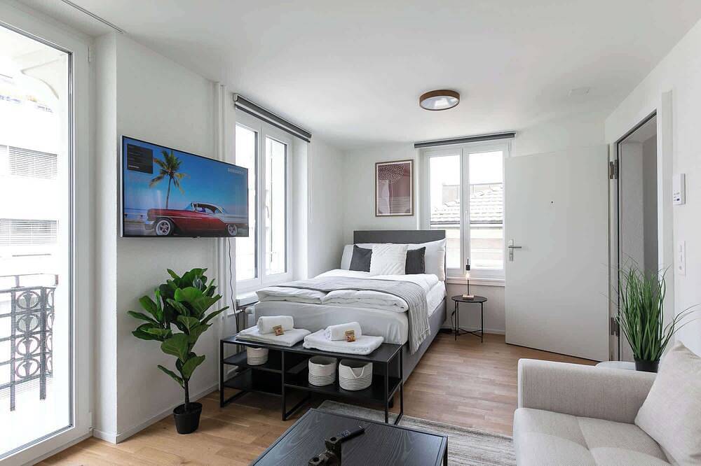 Entire apartment, Studio Gallusplatz with Parking lot and Balcony in St. Gallen, Zurich Prealps