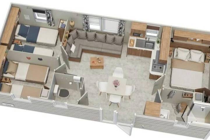 Mobil home pour 6 personnes à Hostens - 4