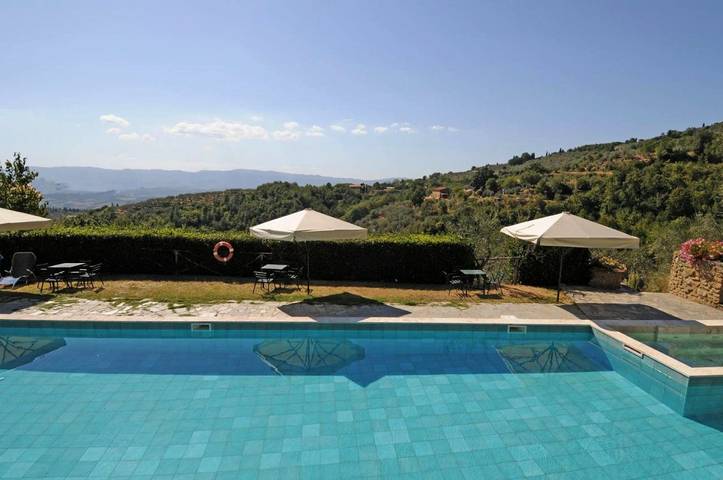 Privatzimmer für 2 Personen, mit Terrasse und Garten sowie Pool