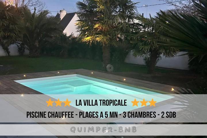 Villa pour 6 personnes, avec Terrasse et Jardin ainsi que Piscine et Vue à Concarneau
