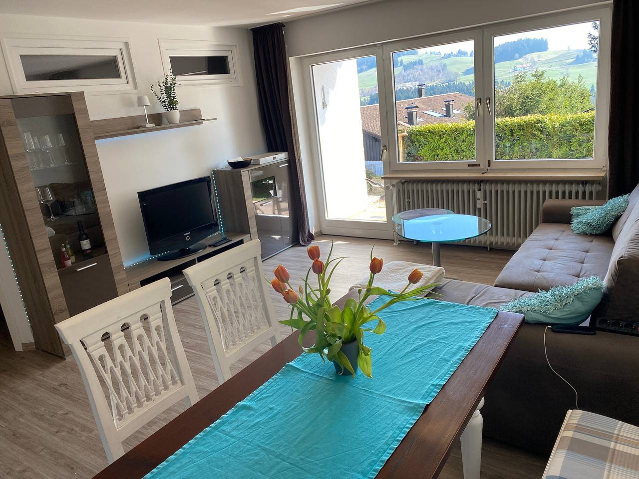 Ganze Wohnung, Apartment „Hochgratblick“ mit Bergblick, privater Terrasse und Wlan in Oberreute, Bayerisch Schwaben