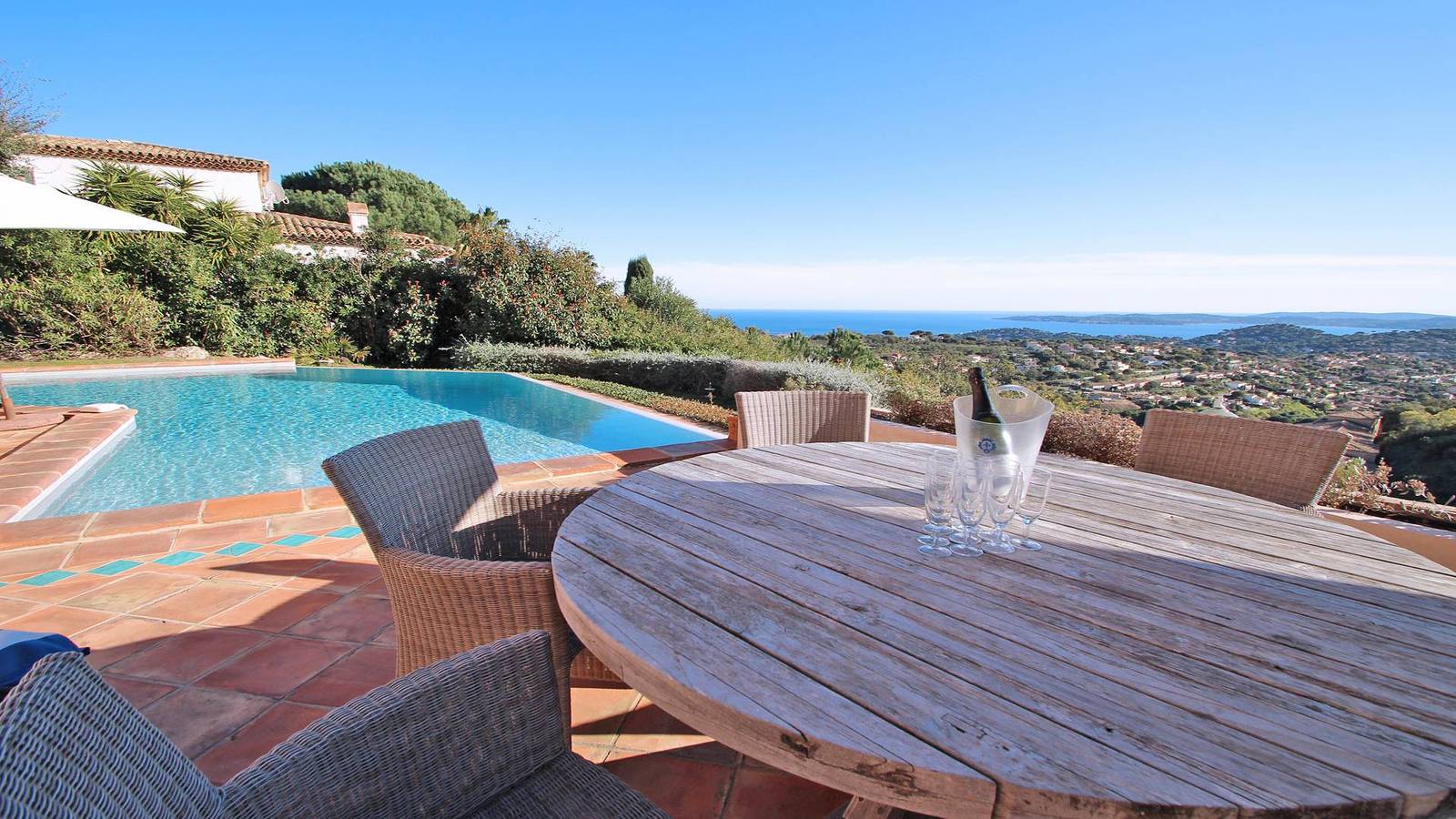Appartement de vacances entier, Villa 10 personnes - Piscine privée à débordement - Vue mer - Wifi - Climatisation - Sainte Maxime - Classé 4* in Sainte-Maxime, Côte méditerranéenne (France)