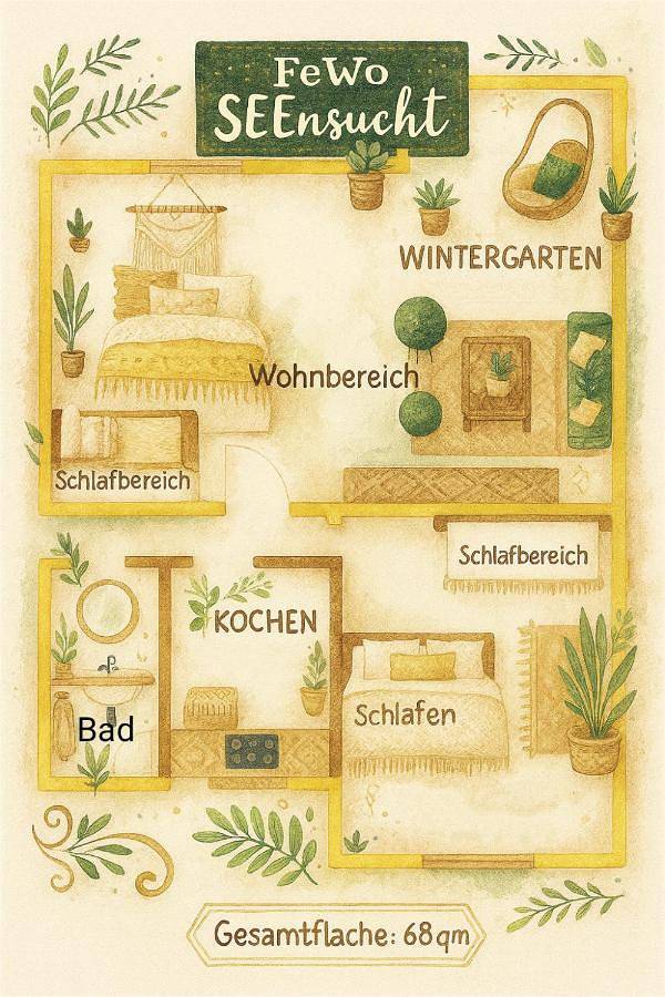 Ganze Wohnung, Fewo - Seensucht am Zwenkauer See in Zwenkau, Zwenkauer See