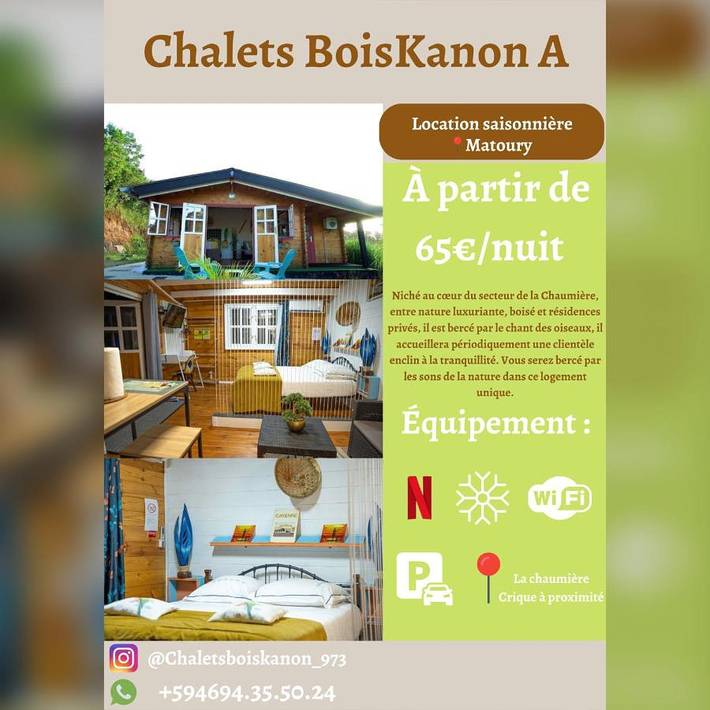 Chalet pour 2 personnes, avec jardin ainsi que vue et terrasse dans Guyane française - 2