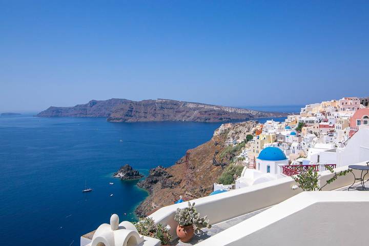 Dom dla 4 osób, z jacuzzi i balkon w Oia