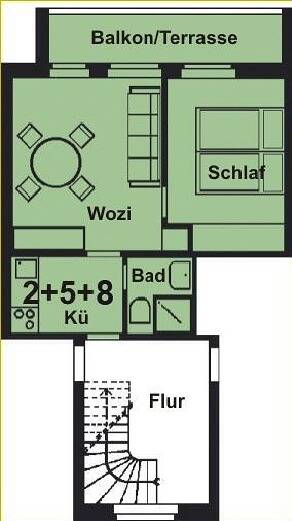 Ganze Ferienwohnung, Haus Windrose - 2-Raum-Fewo in Büsum, Kreis Dithmarschen