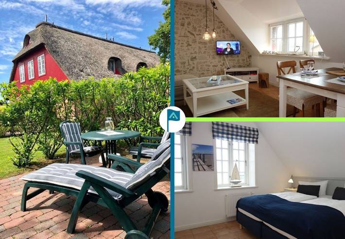 Ferienwohnung für 2 Personen, mit Terrasse und Garten sowie Ausblick in Alkersum