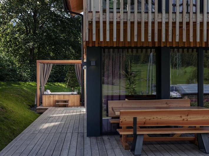 Ferienhaus für 8 Personen, mit Balkon und Terrasse sowie Sauna in Biberwier