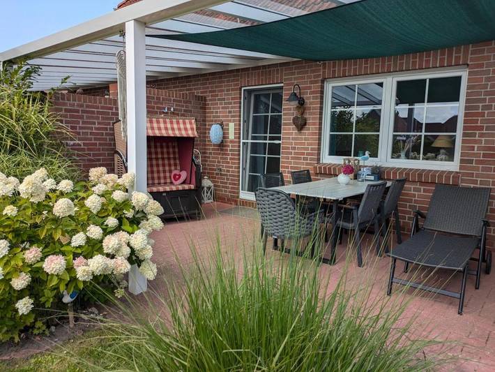 Ferienhaus mit Meerblick für 5 Personen, mit Garten und Ausblick, kinderfreundlich in Ostfriesland