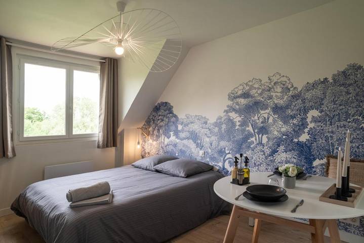 Appartement de vacances pour 2 personnes, avec vue sur le lac et terrasse ainsi que vue et jardin